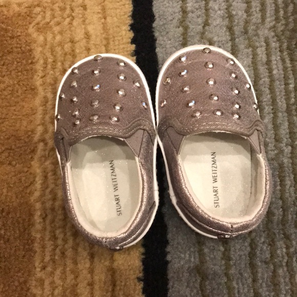 Stuart Weitzman baby studded slip ons 3 - Picture 3 of 4